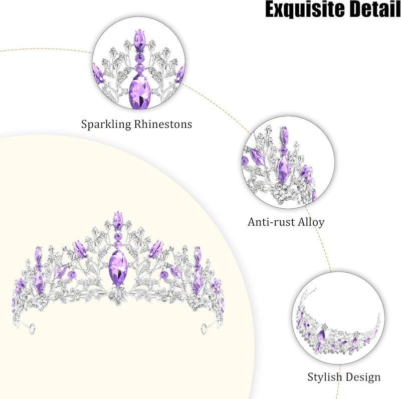 TAROSE Crowns for Women, Queen Crystal Gold Silver Tiaras with White Rhinestone and Combs, Goddess Crown for Wedding Bride Birthday Princess Bridal Shower Hair Accessories for Women - Image 2